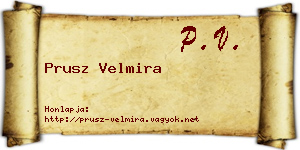 Prusz Velmira névjegykártya